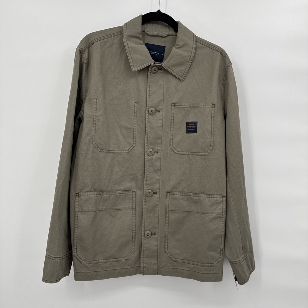 Lucky Brand Women's S Grunge Utility Chore Jacket Military Green‎ Pockets Boho